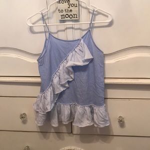 Blue and white stripped top